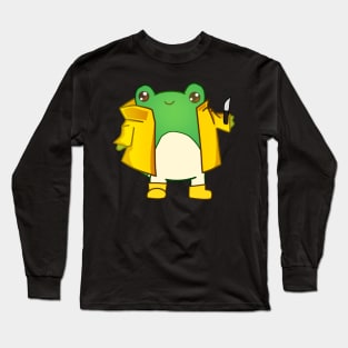 Kawaii Fog holding a Knife, Funny Frog Lover Long Sleeve T-Shirt